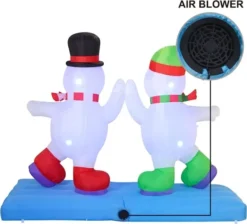 8ft Inflatable LED High Five Snowman Ice Skating -Holiday Discount Store 8ft Inflatable LED High Five Snowman Ice Skating 1 600x543 1