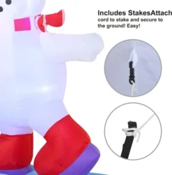 8ft Inflatable LED High Five Snowman Ice Skating -Holiday Discount Store 8ft Inflatable LED High Five Snowman Ice Skating 2 600x609 1