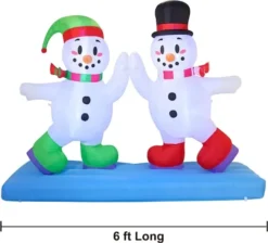 8ft Inflatable LED High Five Snowman Ice Skating -Holiday Discount Store 8ft Inflatable LED High Five Snowman Ice Skating 4 600x543 1