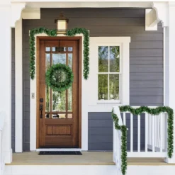 100 Warm White Lights Prelit Christmas Garland 9ft 9 100 Warm White Lights Prelit Christmas Garland 9ft -Holiday Discount Store 9 Foot Prelit Christmas Garland with Lights Red Berries 4 result 600x600 1