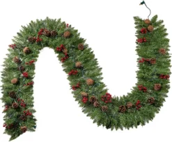 9ft Prelit Garland With 50 Warm White String Lights -Holiday Discount Store 9 Ft Garland Prelit with 50 Warm White String Lights 3 result 600x498 1