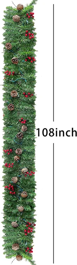 9ft Prelit Garland With 50 Warm White String Lights -Holiday Discount Store 9 Ft Garland Prelit with 50 Warm White String Lights 5 result