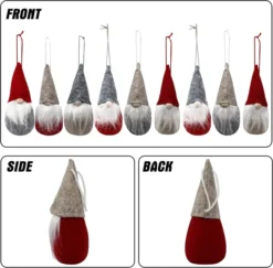 9pcs Red And Gray Plush Christmas Gnomes Ornaments -Holiday Discount Store 9 PCS Red Gray Gnome 3 result 600x591 1