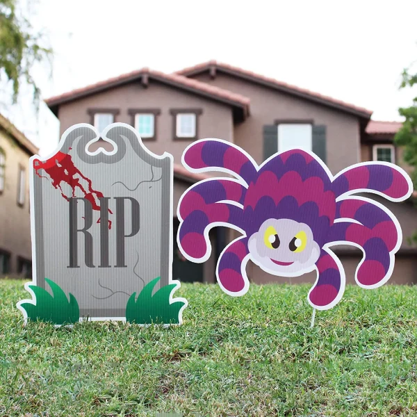 9pcs Halloween Outdoor Corrugate Yard Stake Signs 2 9pcs Halloween Outdoor Corrugate Yard Stake Signs - Image 2