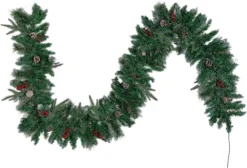 9ft Snow Flocked Prelit Christmas Garland With 50 Lights -Holiday Discount Store 9 ft Snow Flocked Artificial Garland with 50 Lights amp Decorations 3 result 600x409 1