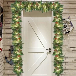 9ft Snow Flocked Prelit Christmas Garland With 50 Lights -Holiday Discount Store 9 ft Snow Flocked Artificial Garland with 50 Lights amp Decorations 6 result 600x600 1