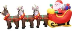 9.5ft LED Christmas Inflatable Santa With Reindeer -Holiday Discount Store 9.5ft LED Christmas Inflatable Santa with Reindeer 2 600x292 1