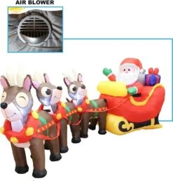 9.5ft LED Christmas Inflatable Santa With Reindeer -Holiday Discount Store 9.5ft LED Christmas Inflatable Santa with Reindeer 4 600x627 1