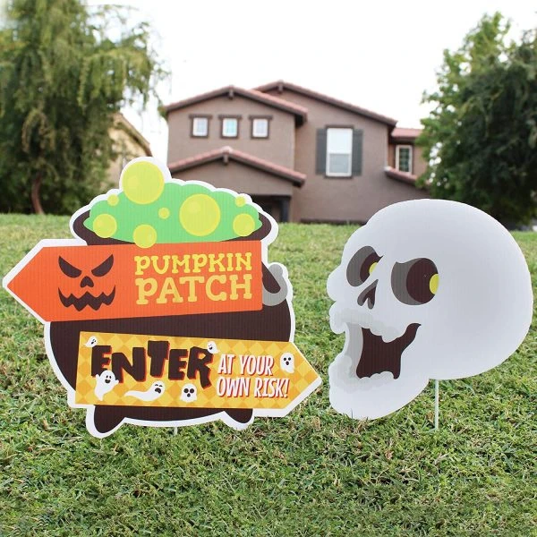 9pcs Halloween Outdoor Corrugate Yard Stake Signs 4 9pcs Halloween Outdoor Corrugate Yard Stake Signs - Image 4