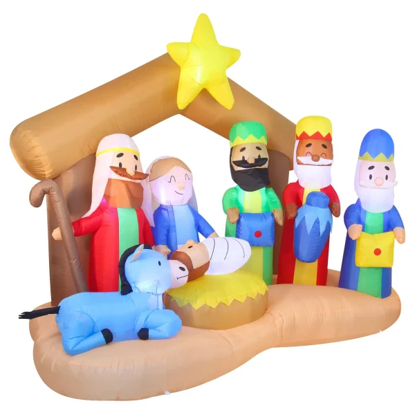 9ft Inflatable LED Nativity Of Jesus With Three Wiseman 2 9ft Inflatable LED Nativity Of Jesus With Three Wiseman - Image 2