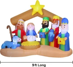 9ft Inflatable LED Nativity Of Jesus With Three Wiseman 8 9ft Inflatable LED Nativity Of Jesus With Three Wiseman -Holiday Discount Store 9ft Inflatable LED Nativity of Jesus with Three Wiseman 600x554 1