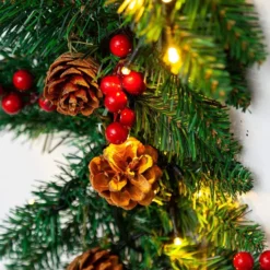 100 LED Prelit Artificial Christmas Garland 9ft 8 100 LED Prelit Artificial Christmas Garland 9ft -Holiday Discount Store Artificial Garland with100 LED Lights amp Decorations 9ft 4 result 600x600 1