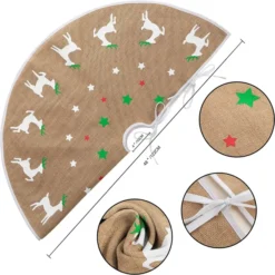 Reindeer Christmas Tree Skirt 48in -Holiday Discount Store Burlap Reindeer Tree Skirt 48in 5 result 600x599 1