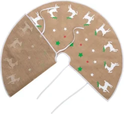 Reindeer Christmas Tree Skirt 48in -Holiday Discount Store Burlap Reindeer Tree Skirt 48in 6 result 600x548 1