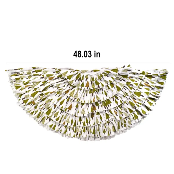Ruffle Trim Burlap Christmas Tree Skirt 48in 5 Ruffle Trim Burlap Christmas Tree Skirt 48in - Image 5