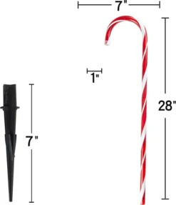 12pcs Christmas Candy Cane Pathway Lights 28in -Holiday Discount Store Christmas Candy Cane Pathway Markers 28in 2 600x696 1