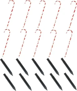12pcs Christmas Candy Cane Pathway Lights 28in -Holiday Discount Store Christmas Candy Cane Pathway Markers 28in 3 600x711 1