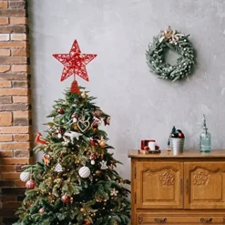Christmas Glitter Lighted Red Star Tree Toper -Holiday Discount Store Christmas Tree Toppers Glitter Red Star Tree Topper Lighted with Warm White LED Lights 6 result