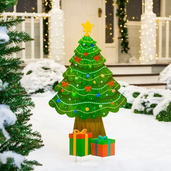 Christmas Tree Design Outdoor Yard Signs 22in 1 Christmas Tree Design Outdoor Yard Signs 22in
