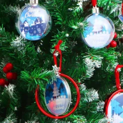 6Pcs DIY Christmas Photo Ornaments