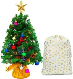 50 Multicolor LED Lights Prelit DIY Mini Christmas Tree 24in