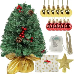 50 Multicolor LED Lights Prelit DIY Mini Christmas Tree 24in -Holiday Discount Store DIY Prelit Tabletop Mini Christmas 24in 6 result 600x604 1