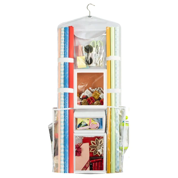 Double Sided Hanging Wrapping Paper Organizer Storage 1 Double Sided Hanging Wrapping Paper Organizer Storage
