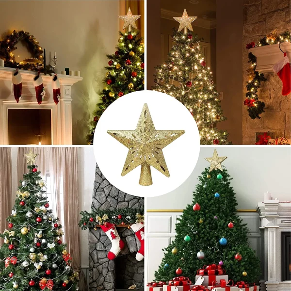 Gold LED Star Christmas Tree Topper 4 Gold LED Star Christmas Tree Topper - Image 4