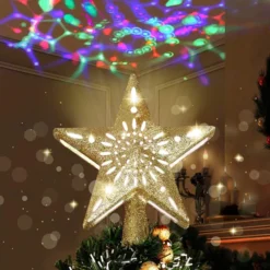Gold LED Star Christmas Tree Topper 11 Gold LED Star Christmas Tree Topper -Holiday Discount Store Gold Star Tree Topper with Rainbow Projector Lights 7 result 600x600 1