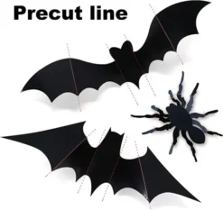 84pcs Halloween Wall Decal Stickers Decoration 9 84pcs Halloween Wall Decal Stickers Decoration -Holiday Discount Store Halloween 3d Wall Bat And Wall Spider Stickers 1 600x565 1