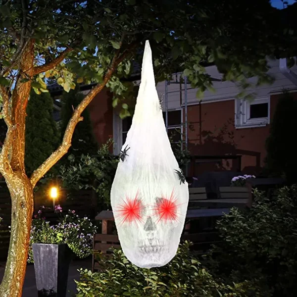 Halloween Animated Hanging Skulls Covered With Spider Webs 5 Halloween Animated Hanging Skulls Covered With Spider Webs - Image 5