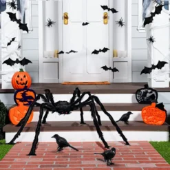 Halloween Decorating Set With Bat Stickers, Spider & Crows
