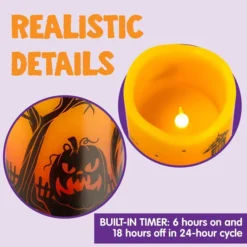 Halloween Flameless Candles, 4 Pcs -Holiday Discount Store Halloween Flameless Candles 4 Pcs 3 result 1 600x600 1