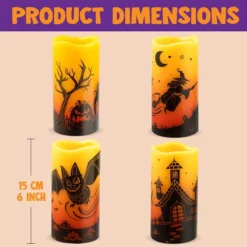 Halloween Flameless Candles, 4 Pcs -Holiday Discount Store Halloween Flameless Candles 4 Pcs 5 result 1 600x600 1