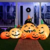 7ft Inflatable Pumpkins With Witch's Cat Decoration