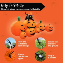 7ft Inflatable Pumpkins With Witch's Cat Decoration -Holiday Discount Store Halloween Pumpkin Patch with Cat Inflatable 7 ft 6 600x600 1