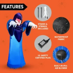 8ft Jumbo Spooky Warlock Inflatable -Holiday Discount Store Halloween Spooky Warlock Inflatable 8ft 4 600x600 1