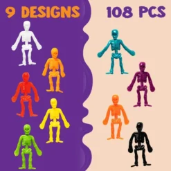 Halloween Stretchy Skeletons 108 Pcs 8 Halloween Stretchy Skeletons 108 Pcs -Holiday Discount Store Halloween Stretchy Skeletons 108 Pcs 3 result 600x600 1