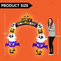 8ft Inflatable Stack Pumpkin Ghost Bat Archway -Holiday Discount Store Inflatable Stack Pumpkin Ghost Bat Archway 8ft 1 1