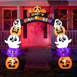 8ft Inflatable Stack Pumpkin Ghost Bat Archway