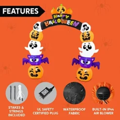 8ft Inflatable Stack Pumpkin Ghost Bat Archway -Holiday Discount Store Inflatable Stack Pumpkin Ghost Bat Archway 8ft 7 1