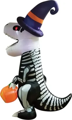 8ft Halloween LED Skeleton Dinosaur Decoration -Holiday Discount Store Jumbo Halloween Skeleton Dinosaur Inflatable 8 ft 3 result 600x991 1
