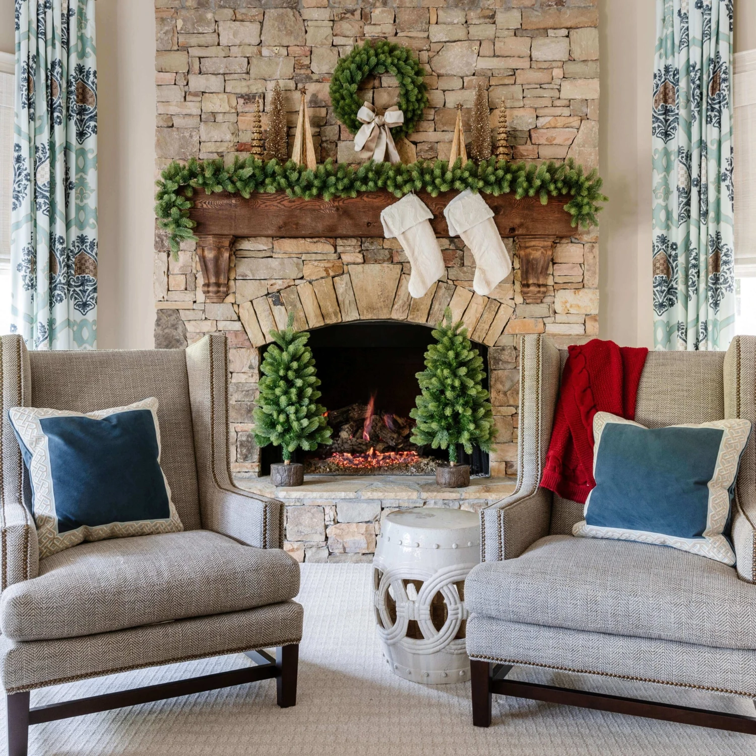 King Of Christmas Royal Fir Collection 4-Piece Set With Warm White LED Lights (Battery Plug Operated) 3 King Of Christmas Royal Fir Collection 4-Piece Set With Warm White LED Lights (Battery Plug Operated) - Image 3