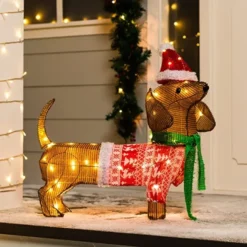 2ft LED Dog Christmas Decoration -Holiday Discount Store LED Yard Lights Tinsel Wiener Dog 2ft 2 600x600 1