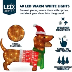 2ft LED Dog Christmas Decoration -Holiday Discount Store LED Yard Lights Tinsel Wiener Dog 2ft 3 600x606 1