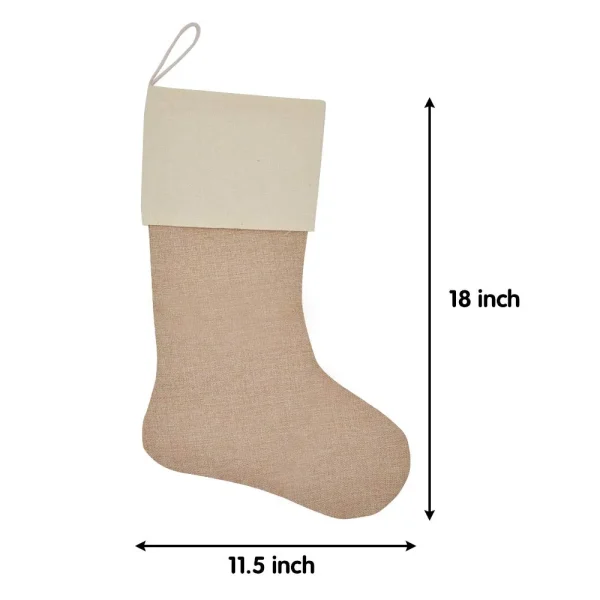 6pcs Plain Burlap Christmas Stockings 18in 5 6pcs Plain Burlap Christmas Stockings 18in - Image 5