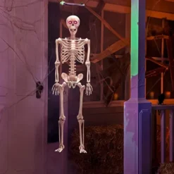 Posable Life Size Skeleton With Red Light Eyes 60in