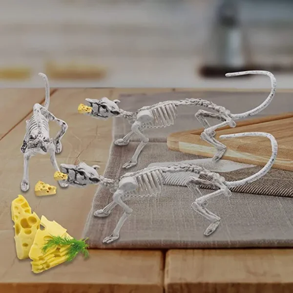 3pcs Posable Plastic Rat Skeleton Decoration 14in 1 3pcs Posable Plastic Rat Skeleton Decoration 14in