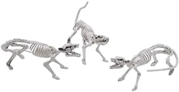 3pcs Posable Plastic Rat Skeleton Decoration 14in 3 3pcs Posable Plastic Rat Skeleton Decoration 14in - Image 3