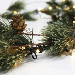 Pre Lit Christmas Smokey Pine Garland -Holiday Discount Store Pre Lit Smokey Pine Christmas Garland 4 result 600x600 1